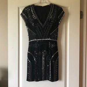 Black and silver beaded dress
